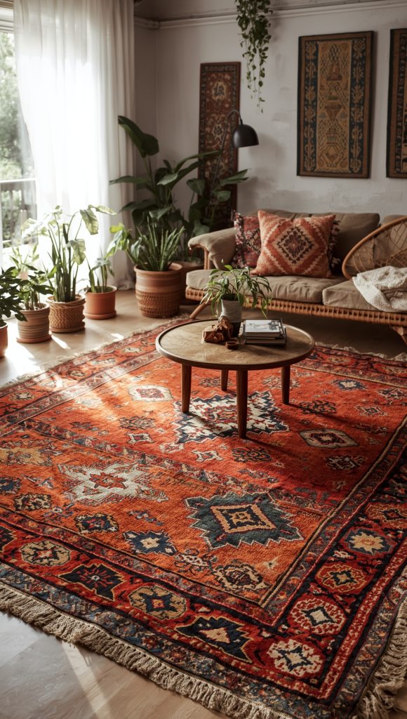 Start with a Bold Rug: The Boho Anchor