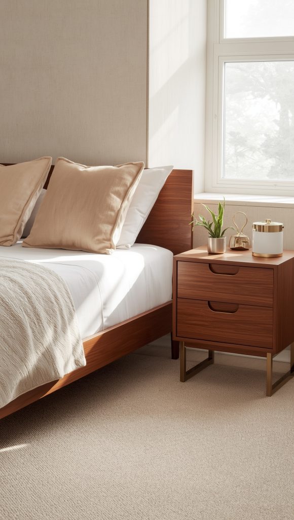 The Walnut Retro Wooden Bedroom Set