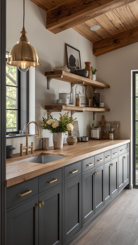 Charcoal and Natural Wood