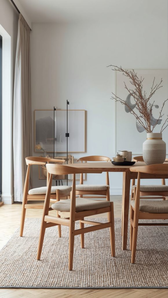 Statement Japandi Chairs with Sculptural Backs