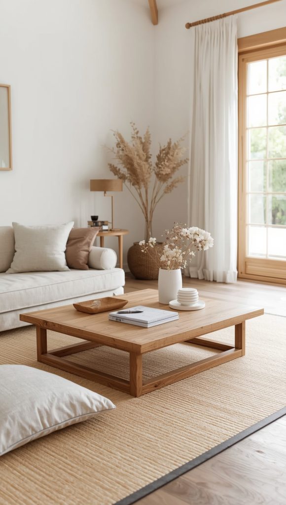 Low-Profile Scandinavian Japanese Coffee Table