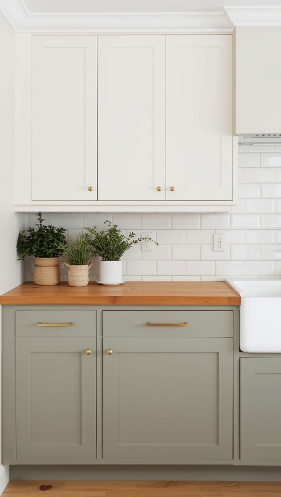 Sage Green and Cream