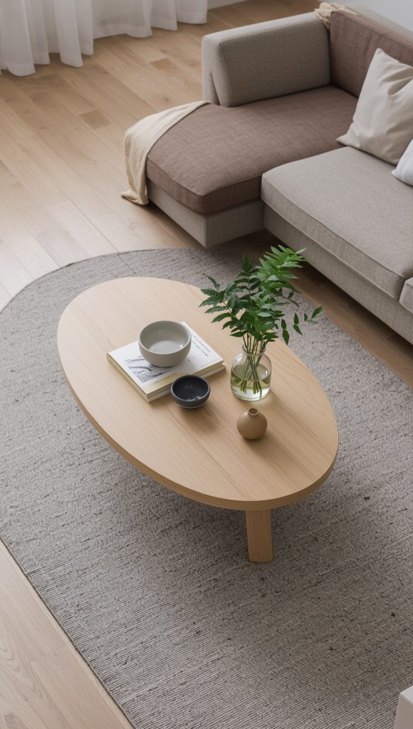 Oval Minimalist Japandi Furniture Piece
