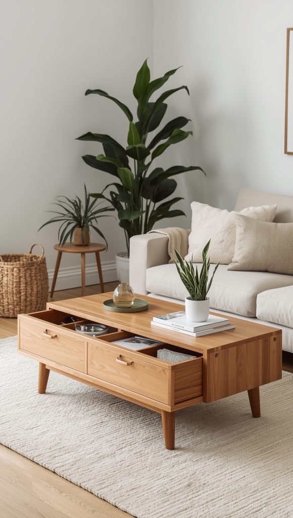 Japandi Coffee Table with Storage