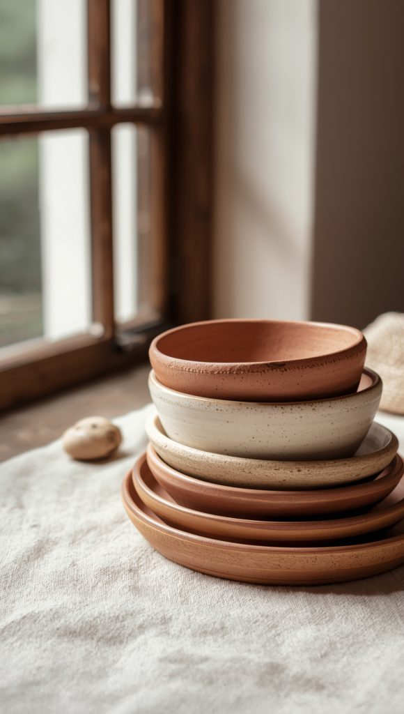 Neutral-Toned Pottery Bowls for Everyday Use