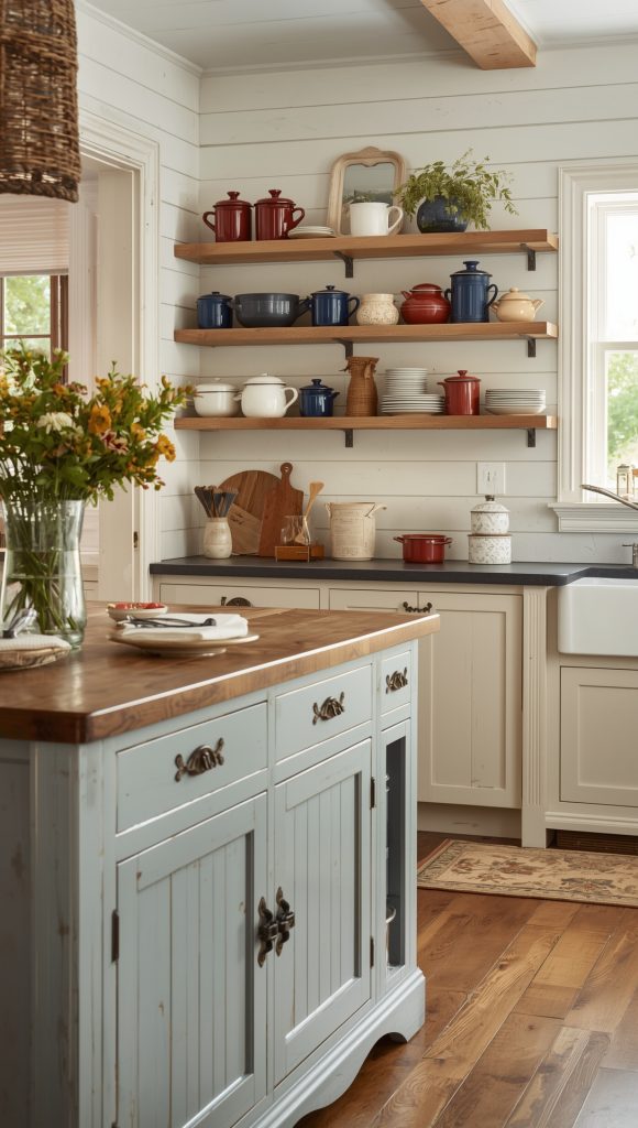 Muted Blue and Cream