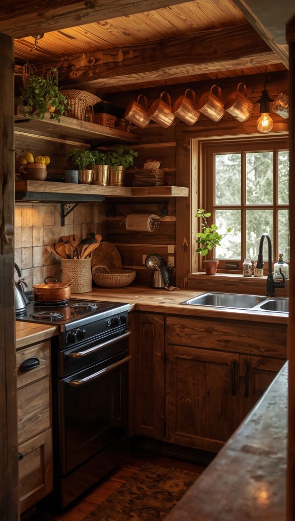 Cabin Kitchen Charm in Small Spaces