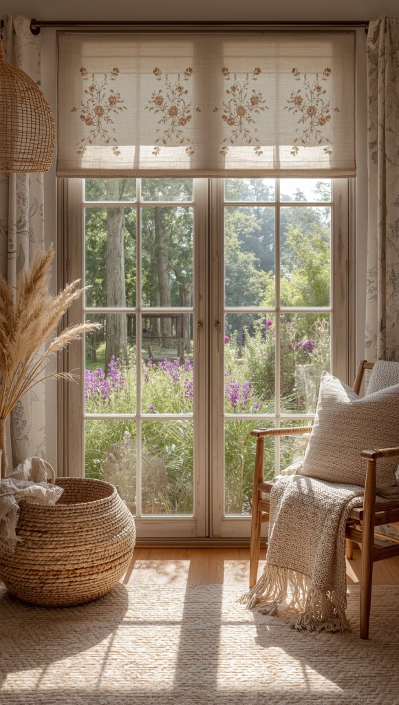 Embroidered Linen Shades