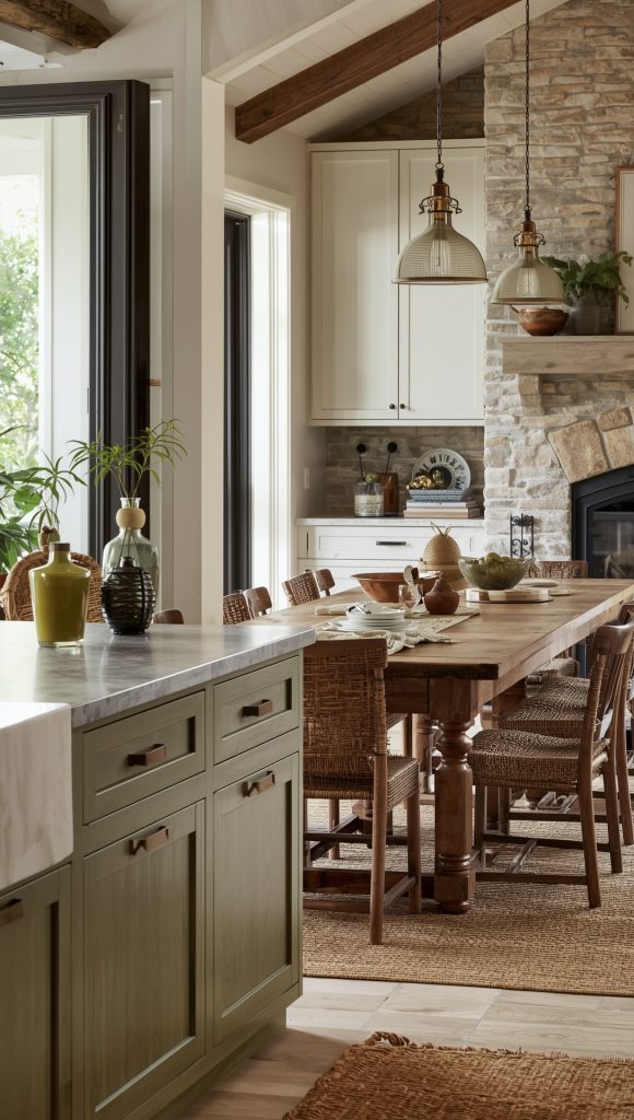 Olive Green and Warm Whites