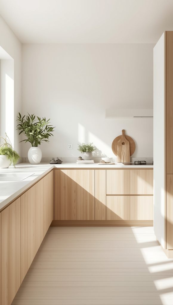 Scandinavian-Inspired Oak Cabinets