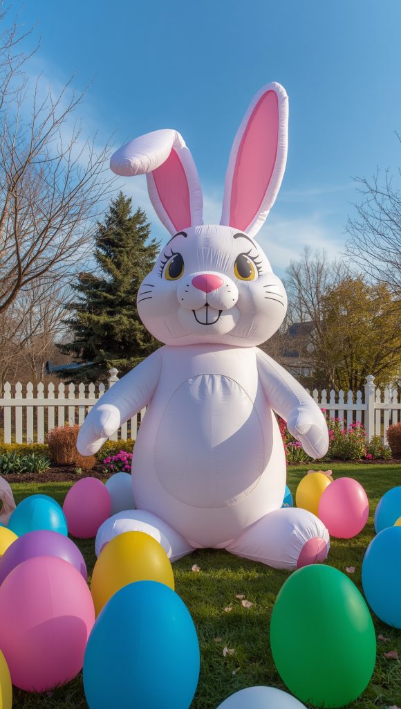 Giant Inflatable Easter Bunny with Eggs
