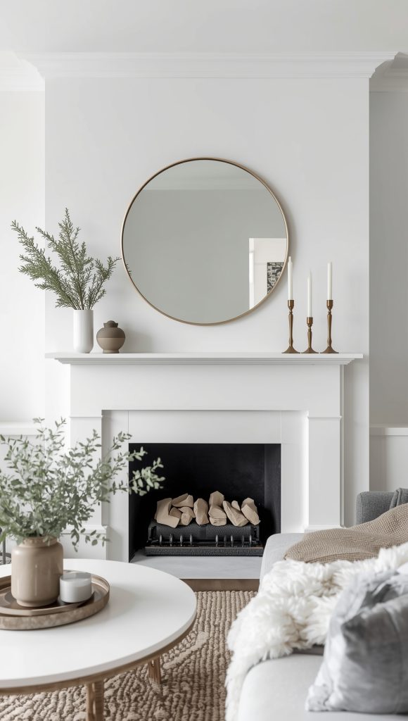 Minimalist White Mantel