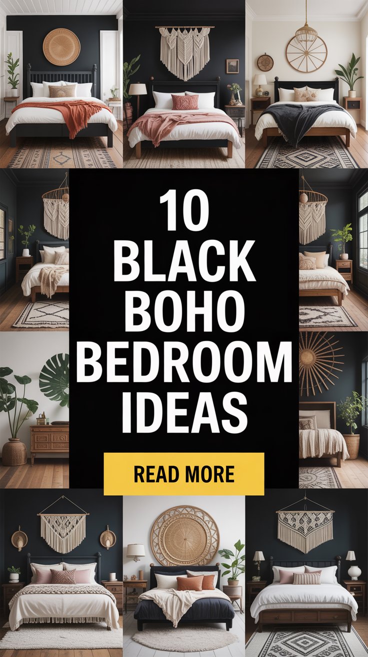 Black Boho Bedroom ideas