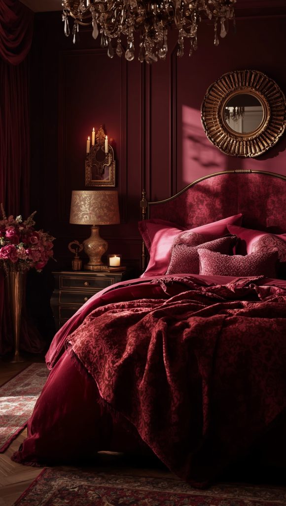 Romantic Moody Interiors with Burgundy Tones
