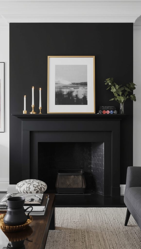 Black Painted Mantel