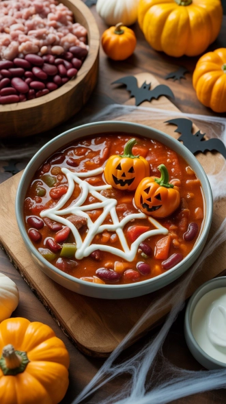 HALLOWEEN TURKEY CHILI WITH KIDNEY BEANS