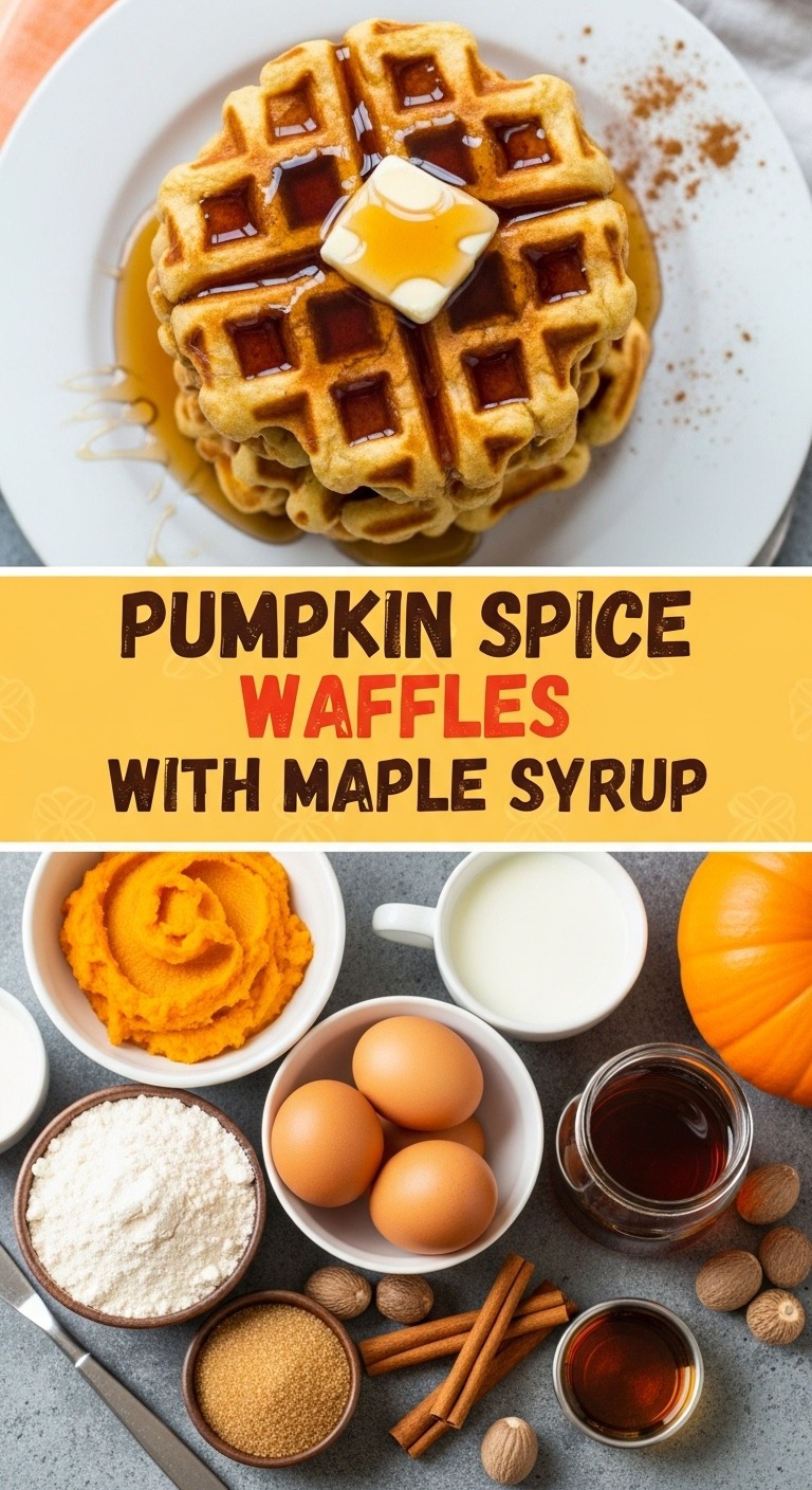PUMPKIN SPICE WAFFLES WITH MAPLE SYRUP