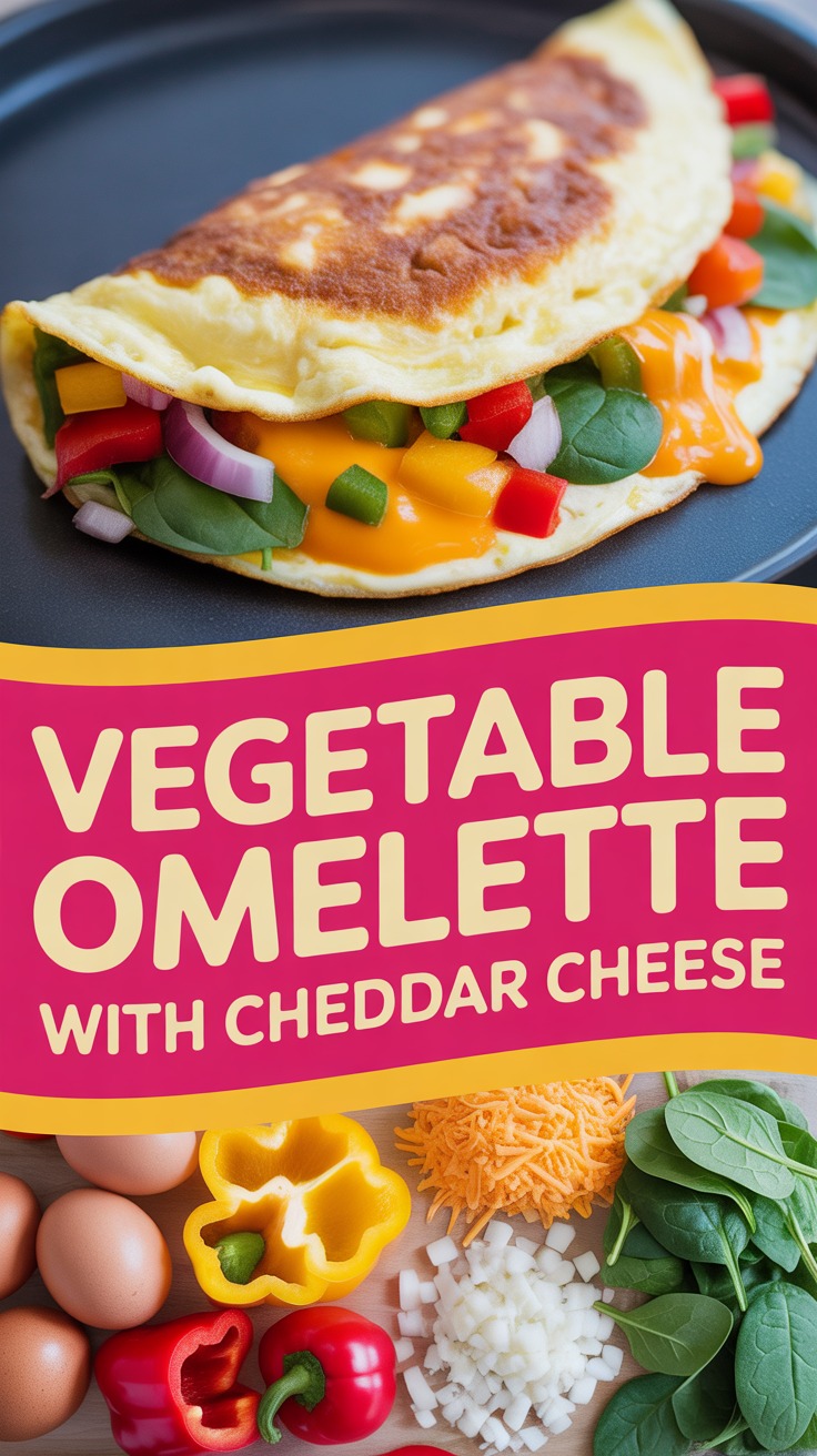 VEGETABLE OMELETTE WITH CHEDDAR CHEESE