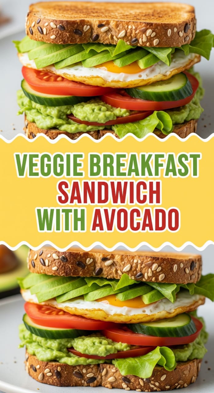 veggie breakfast sandwich with avocado