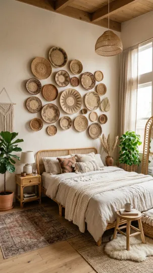 Woven Basket Wall – Rustic and Artsy