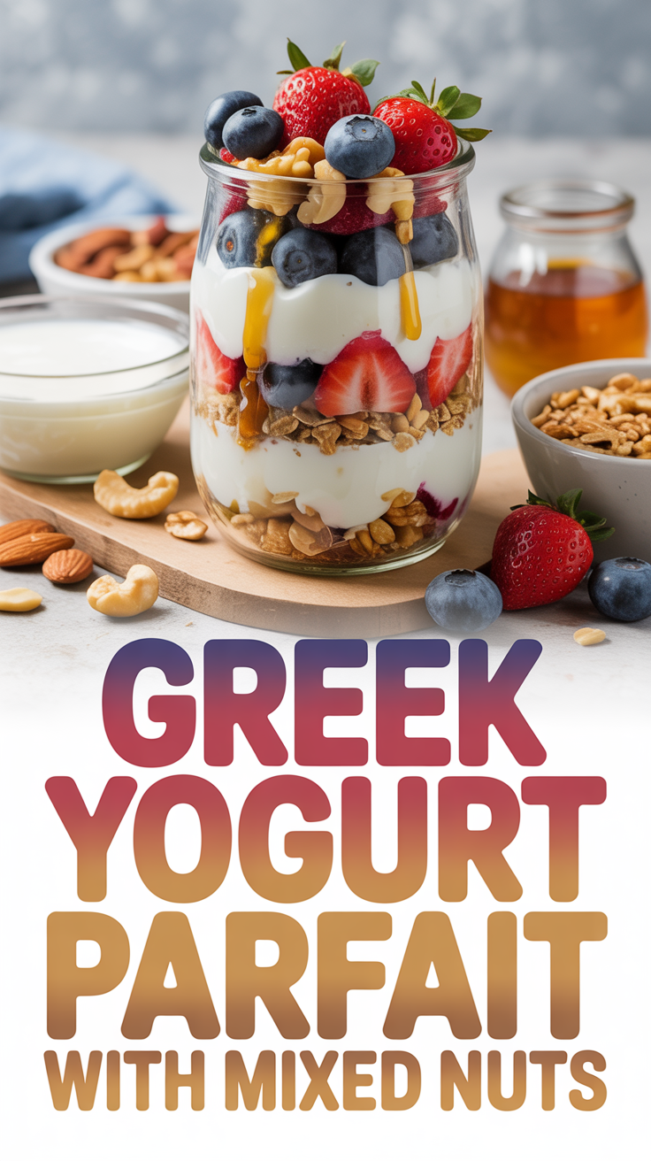 GREEK YOGURT PARFAIT WITH MIXED NUTS