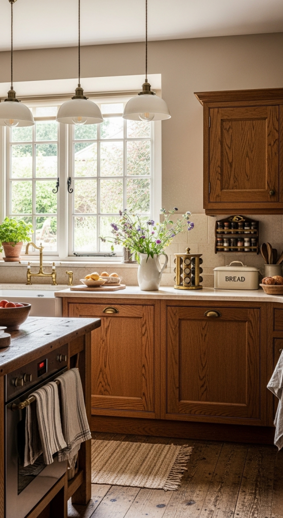 Classic Elegance: Traditional Dark Oak Cabinets
