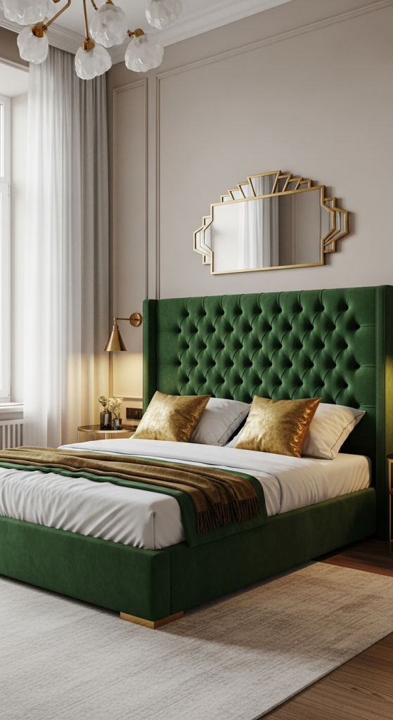 Start with a Statement Emerald Green Headboard