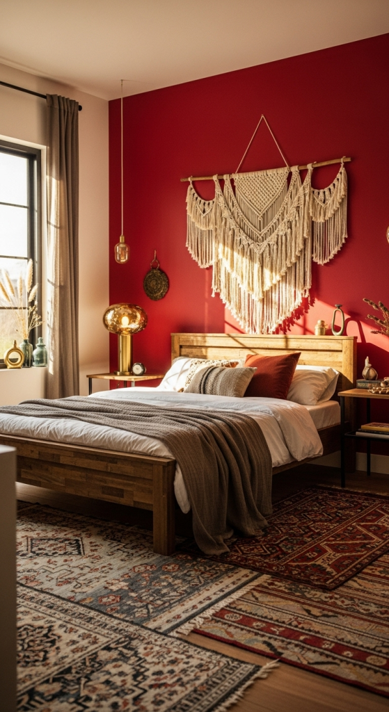 Go Big with a Red Statement Wall