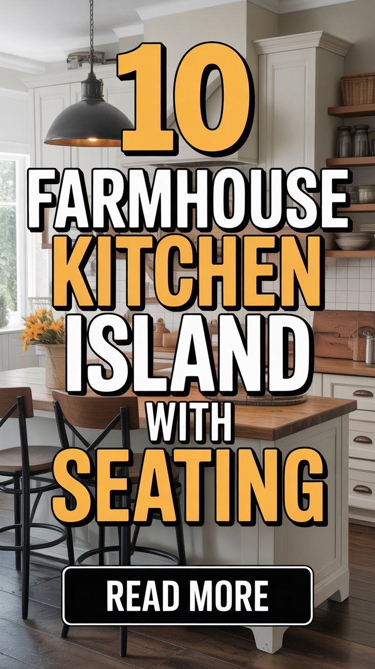 Farmhouse Kitchen Island with Seating