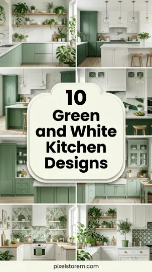 10 Green and White Kitchen Designs