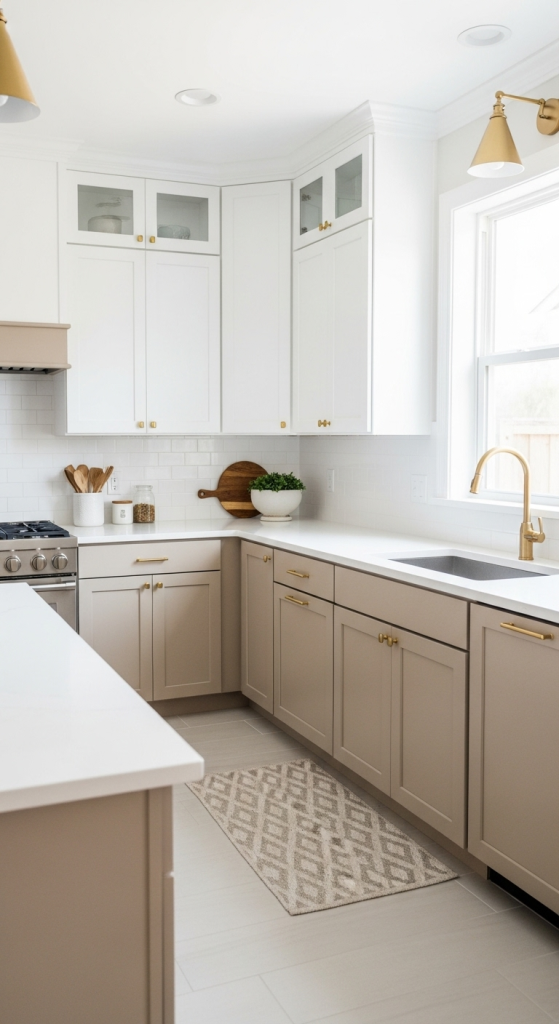 Beige and White Combo Cabinets