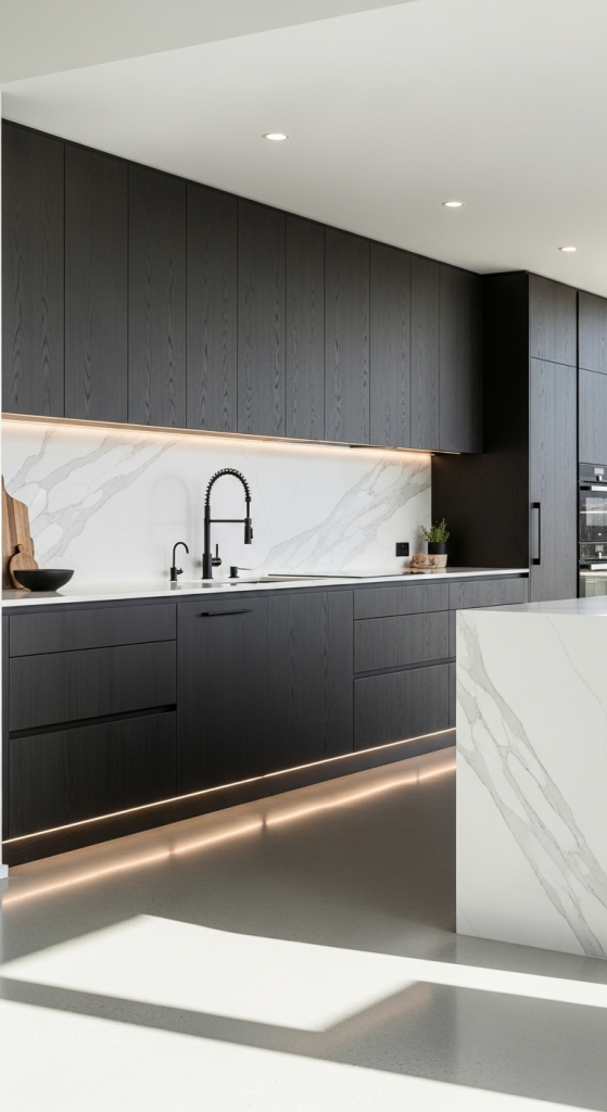 Sleek & Chic: Modern Dark Oak Cabinetry