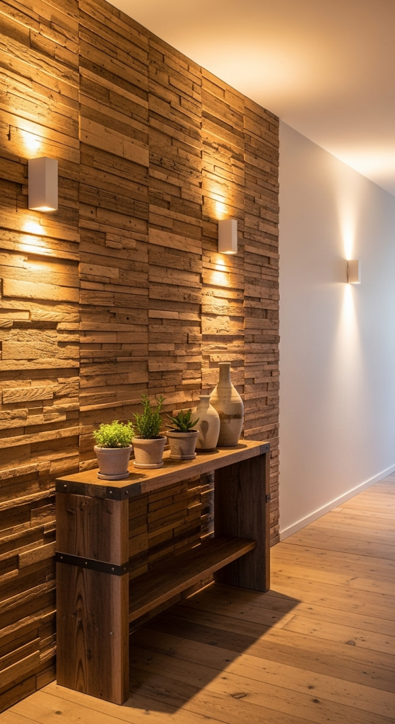 Wooden Accent Hallway Design