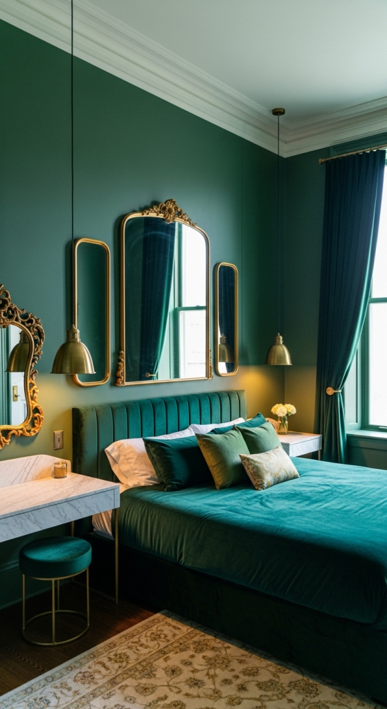 Mix Emerald Green with Gold Accents