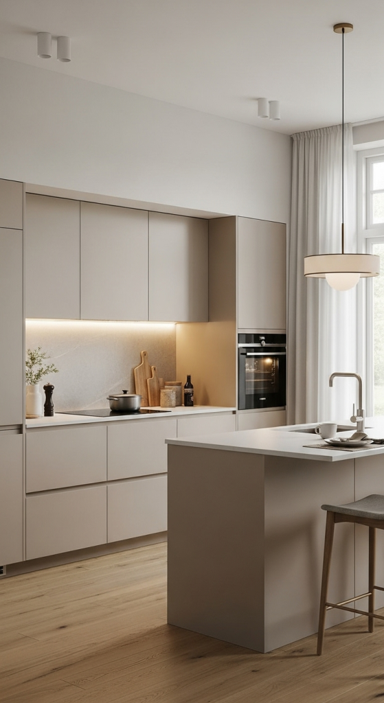 Minimalist Modern Beige Cabinets