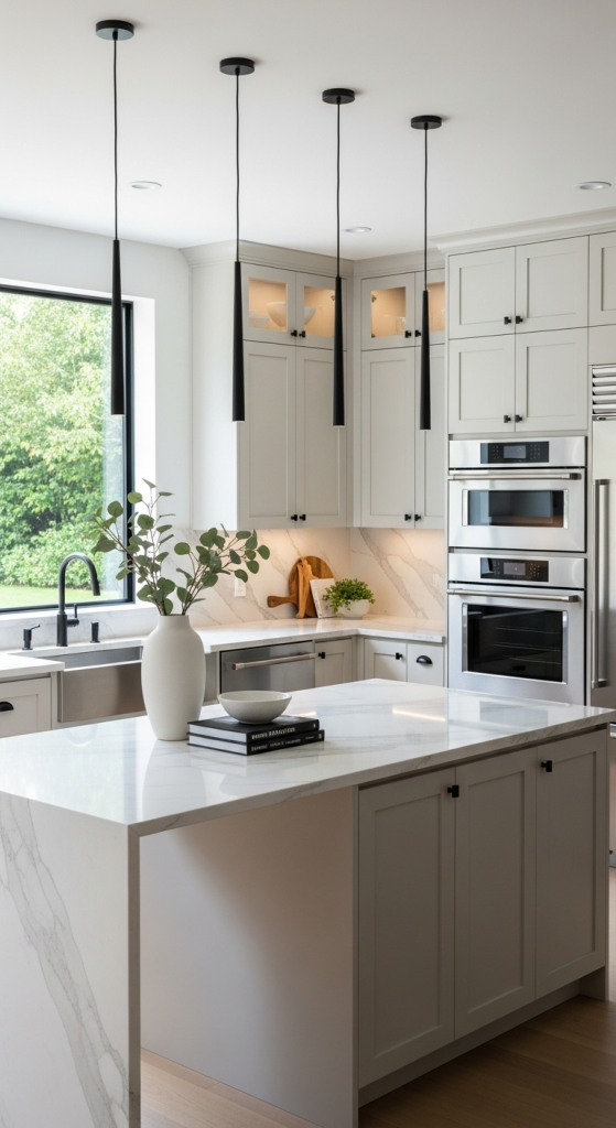 Two-Tone Cream and Gray Kitchen