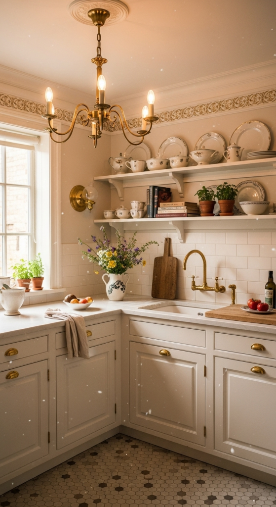 Vintage White and Gold Charm