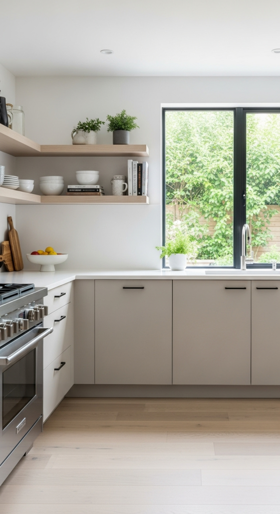 Contemporary Greige Cabinetry for a Modern Twist