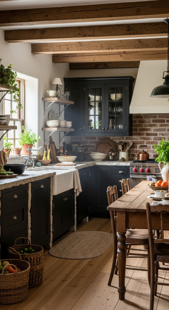 Dark Wood Cabinets for Warmth & Texture