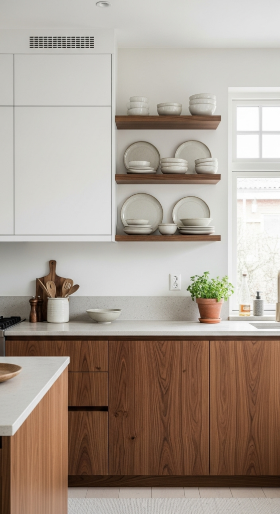 Scandinavian Simplicity with Walnut Touches