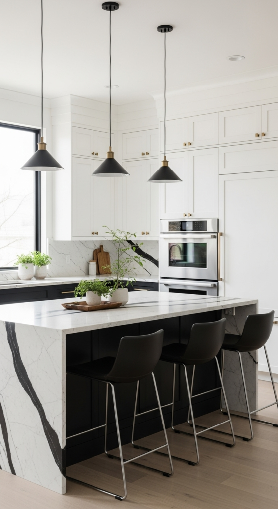 Two-Tone Dark Kitchen Cabinet Ideas