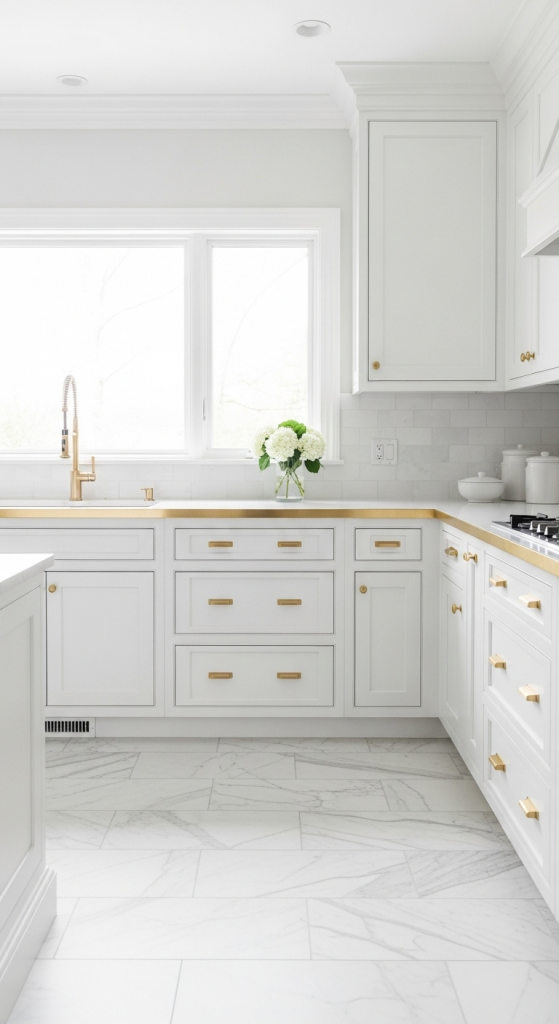 All-White Dream with Gold Highlights