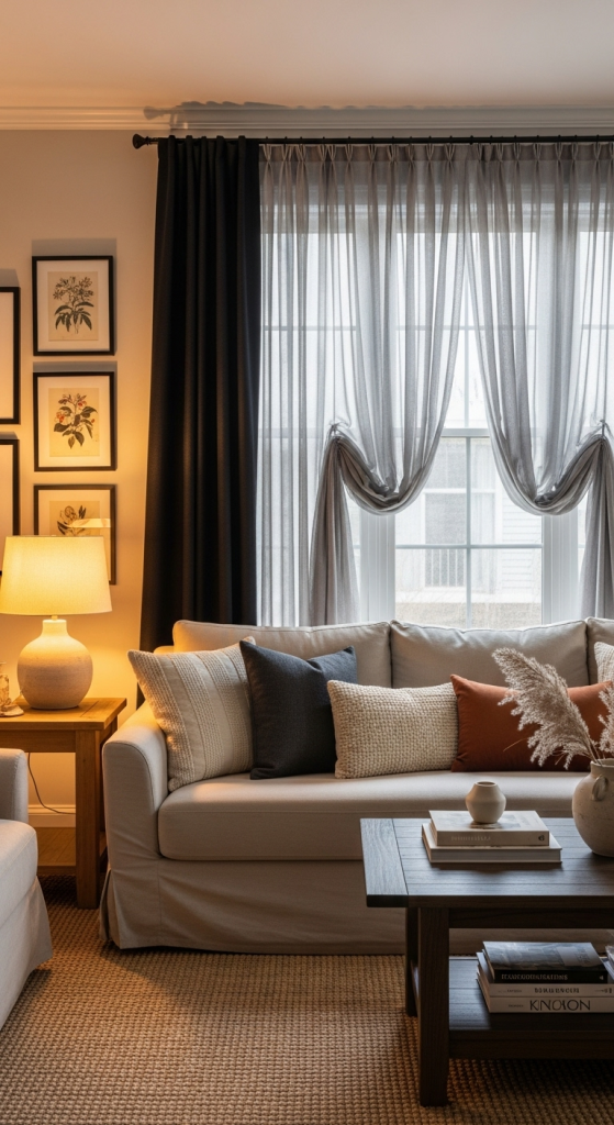 Experiment with Patterned or Two-Tone Curtains