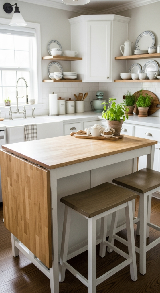 Small-Space Friendly Farmhouse Island