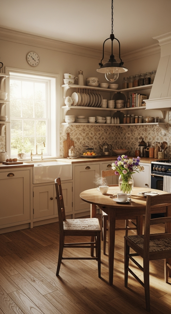 Vintage-Inspired Cream Kitchen