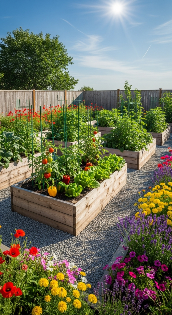 Combine Gravel with Raised Garden Beds