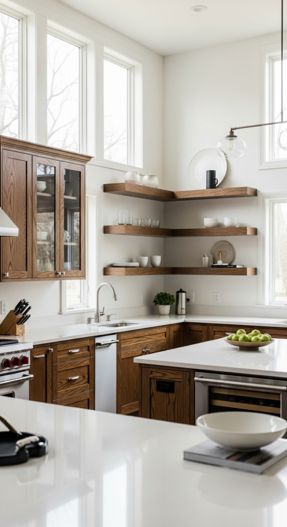 Open & Airy: Dark Oak with Glass Accents