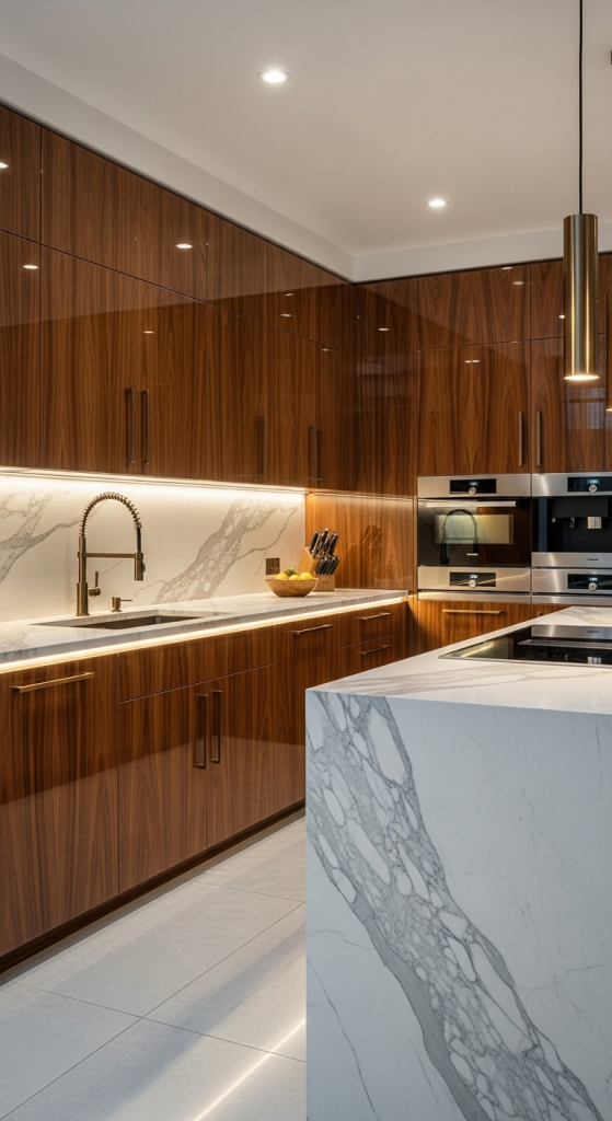 Contemporary Luxury Walnut Cabinets