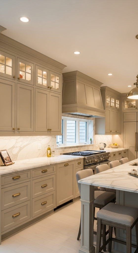 Creamy Beige with Gold Accents