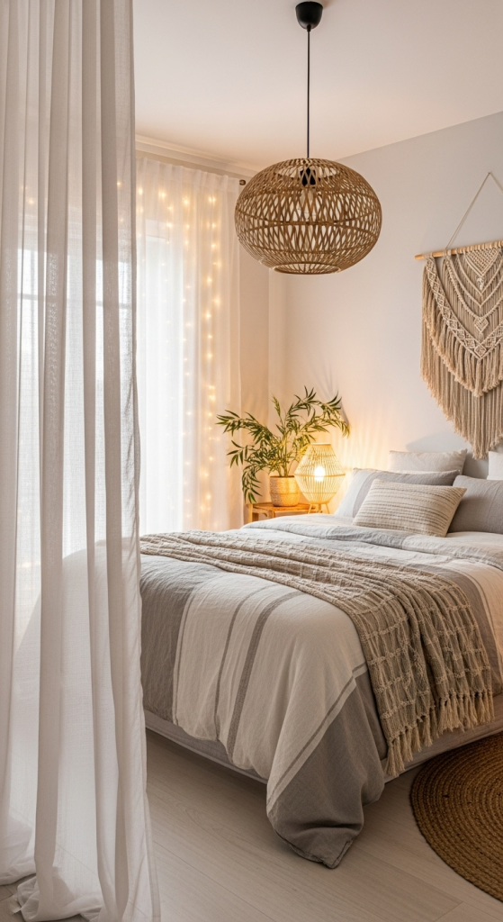 Floor-to-Ceiling Sheer Drapes & Lights
